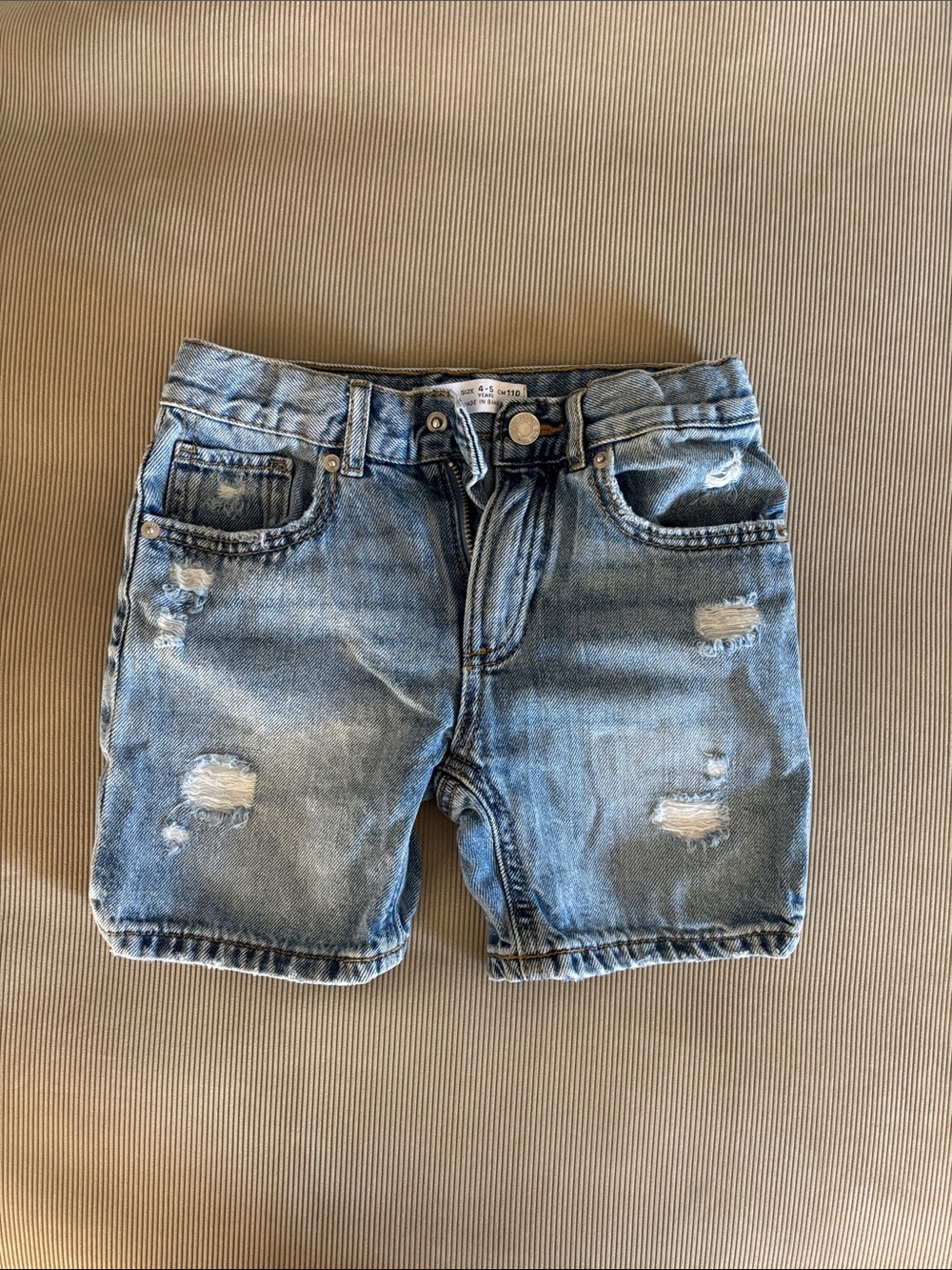 Zara Light Blue Distressed Denim Shorts for Kids